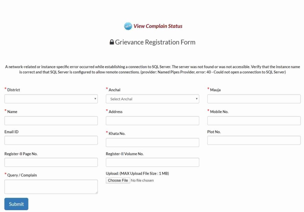 Grievance Registration