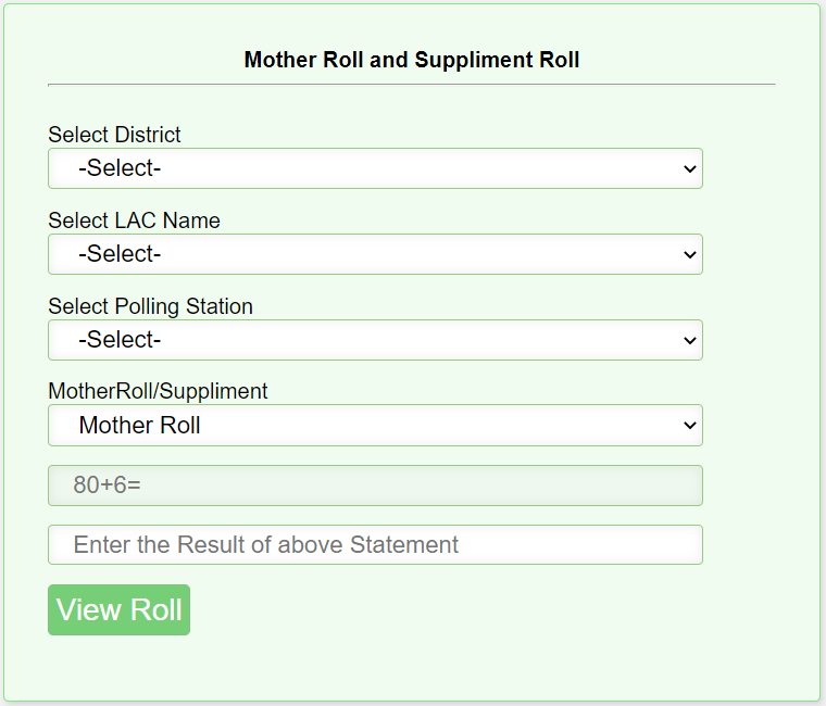 Electoral Rolls Assam