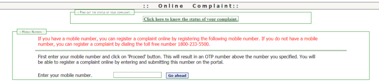 Complaint Registration