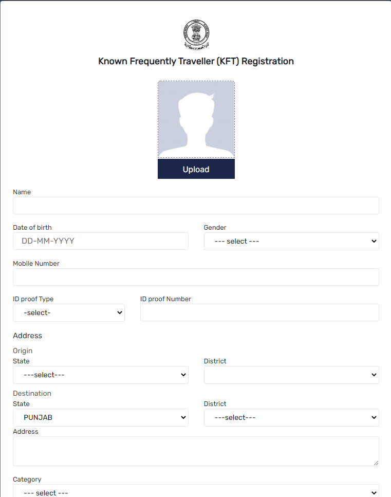 Register as A Frequent Traveller