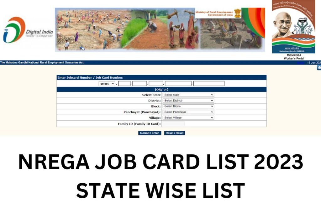  Nrega nic in job Card List 2023