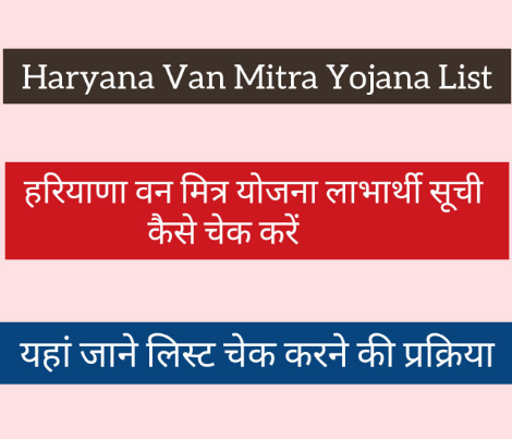 Haryana Van Mitra Yojana List